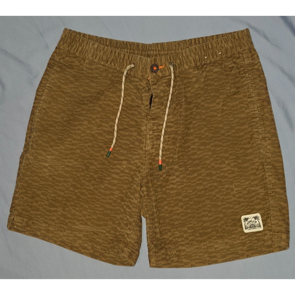 Howler Bros Pressure Drop Cord Shorts Mens 36 Khaki Corduroy Elastic Drawstring
